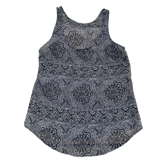 💛 Old Navy Black & White Geometric Print Sleeveless Tank Top - Flowy Blouse M/L - Picture 1 of 4
